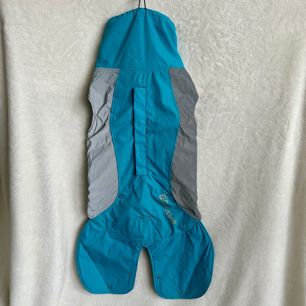 Baydog Glacier Bay Waterproof Dog Coat Turquoise Gray NWT Large